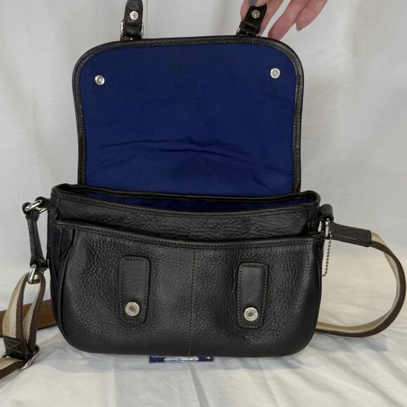 Vintage Coach Leather Field Bag, 9609, Blue Interior, Crossbody Strap, EUC - Picture 11 of 15